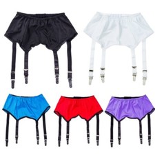 Alacki Multicolor 4 Straps Suspender Belt Plain Garter Girdle (S~XXL)