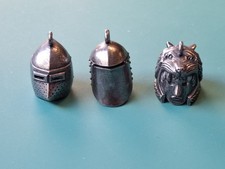 3 x Metal Pendants Knight And Gladiator Helmets