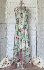 Ted Baker Cream Maleo Birds Of Paradise Dip Hem Maxi Dress UK Size 8 Ted 1 BNWT