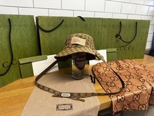 Gucci Bucket Reversible Hat Monogram GG Logo,  Size M
