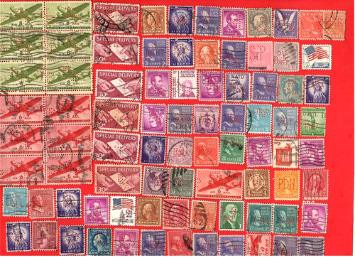 Perfin stamps used big - ,