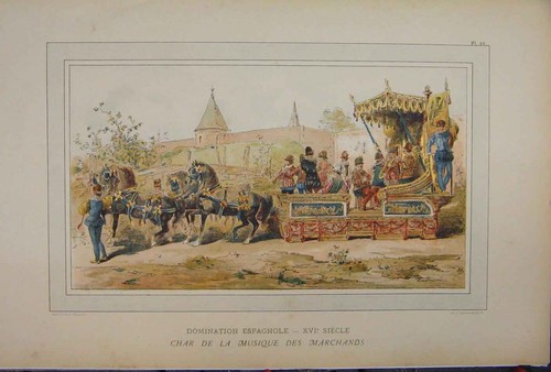 Original old antique print - old,