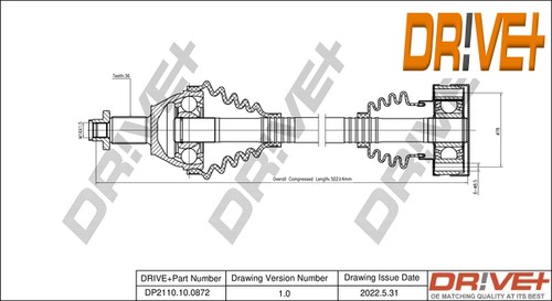 Front left drive shaft - front,