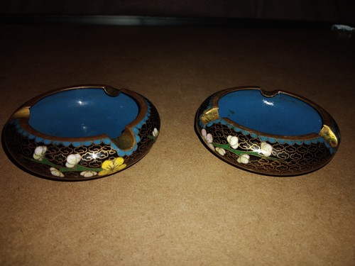 Cloisonne enameled ashtray - cloisonne,