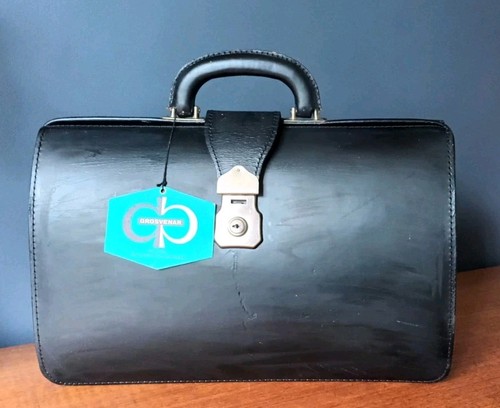 Vintage black leather - leather, doctor's