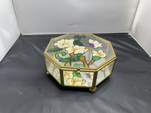 Vintage stained glass trinket - vintage,