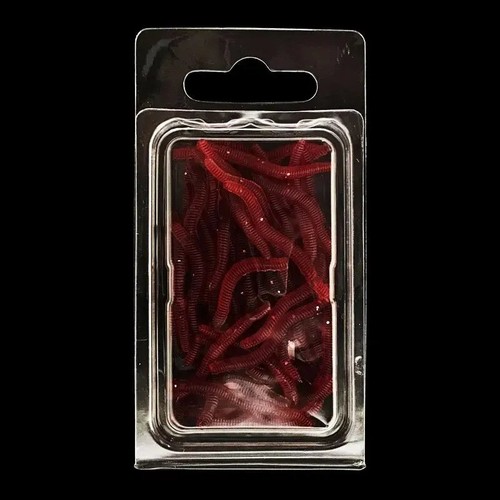 Red bait worms plastic fishing - red,