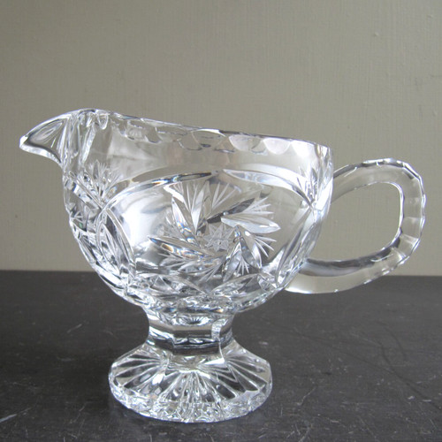 Vintage cut glass sauce - vintage,