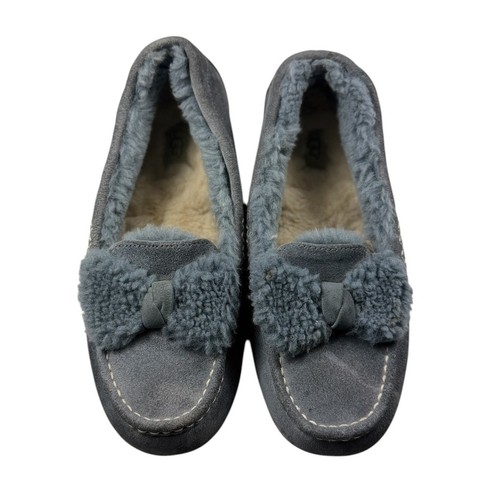 Ugg ansley fur bow - grey, suede