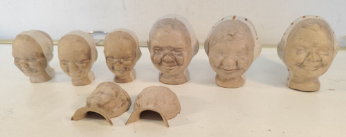 Antique doll heads - antique, heads,