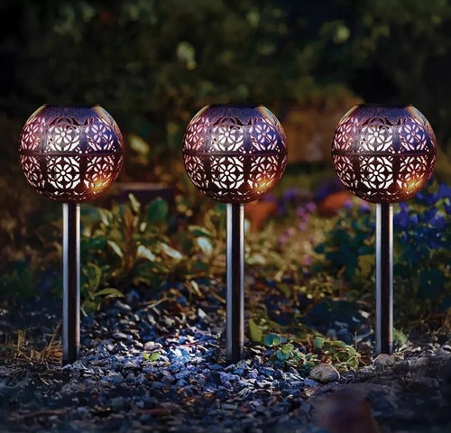 3pc solar stake lights bronze - 3pc,