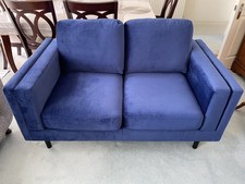 Bright Blue Velvet 2 Seater