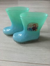 Disney Frozen Light Up Glittery Wellington Boots Wellies - Size Toddler 4 - New