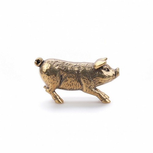 Brass pig figurine - brass,