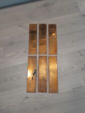 3 Pairs Of Reclaimed Brass Finger Plates Original Edwardian 8 X 30 Cm 