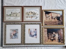 job lot 6 vintage/modern photo picture frames stage props theatre gold
