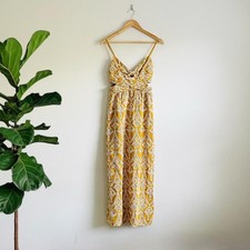Zara Mustard Embroidered Midi