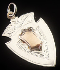 Sterling Silver Gold Pocket Watch Fob Medal, Birmingham 1928