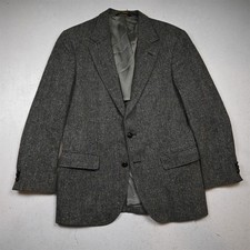 Vtg USA 38S Gray Herringbone