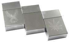 Metal Cigarette Tin Plain Leaf