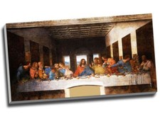 Leonardo Da Vinci The Last Supper Canvas Print Wall Art 30x16" A1