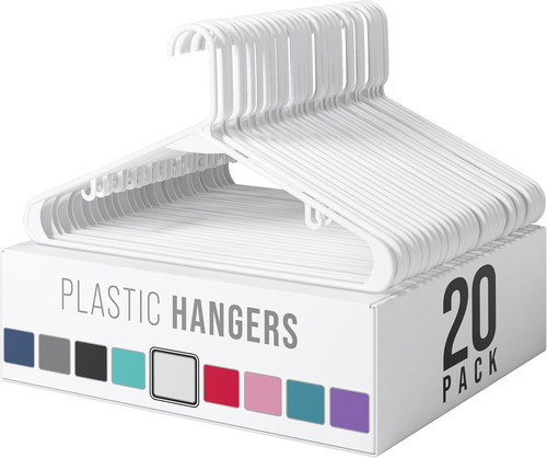Plastic hangers pack white - hangers, 20