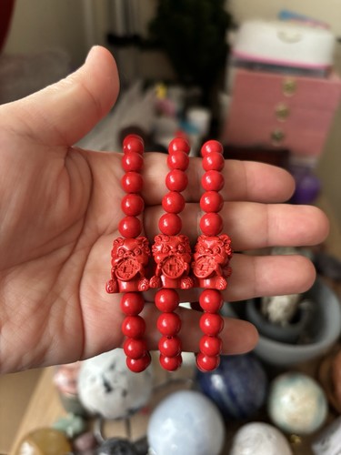 Handmade 8mm cinnabar bracelet - handmade,