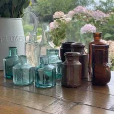 Vintage Stoneware Ink Bottles