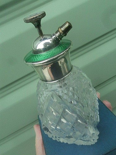 Silver perfume bottle atomiser - bottle,