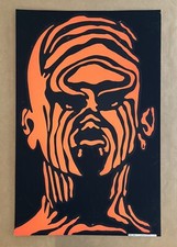 Vintage Original 1960s 1970s Blacklight Voodoo Man Poster Psychedelic Trippy