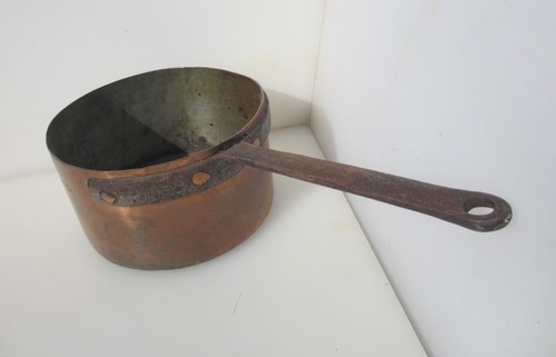 Antique copper sauce pan - sauce, iron