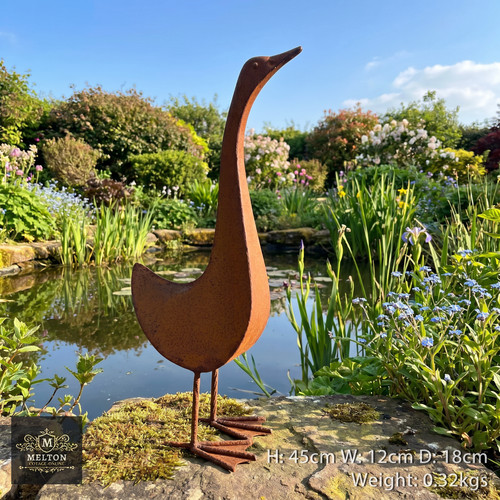 Rusty bird metal duck - metal, statue