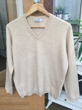 Lochmere EWM Pure 100% Cashmere Knit V Neck Jumper Sweater Size XL - 14 16 18 20