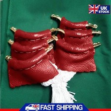 6pcs Leather Snooker Table Net Pockets Set Replacement Billiard Pool Ball Bag