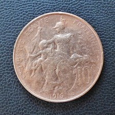 1919 France French Coin 10 Ten