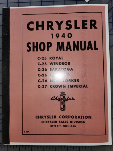 1940 chrysler shop - shop, manual