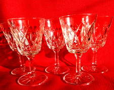 Set 5 Cut Glass  Clear Wine