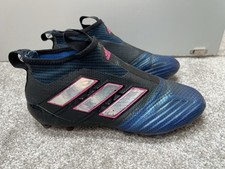 Boys ADIDAS ACE 17+ Purecontrol FG/AG Ocean Storm blue black Size 6.5 firm 40