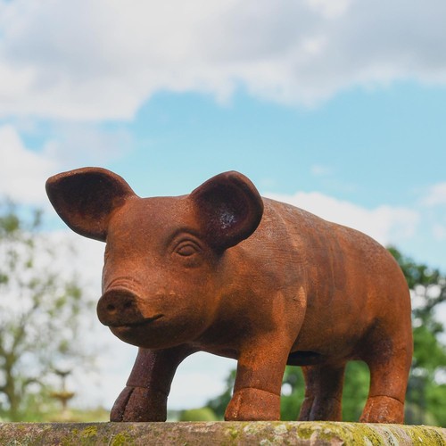 Rustic cast iron pig - rustic,
