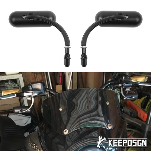 Black oval side mirrors - 2x,