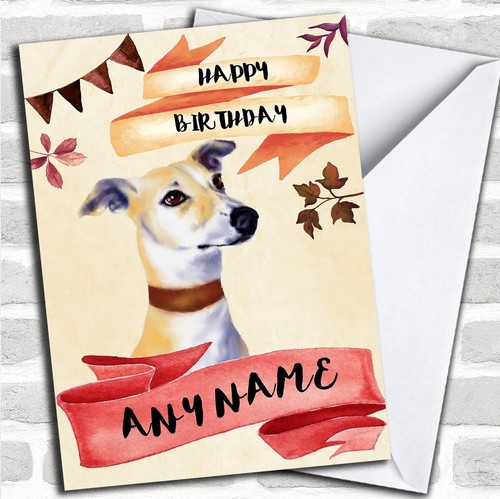 Watercolour rustic dog lurcher - watercolour,