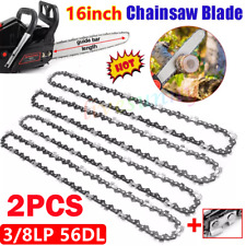2pcs Chainsaw Saw Chain Blade For 16" Pitch 3/8LP 0/050 Gauge 56DL Drive Link UK