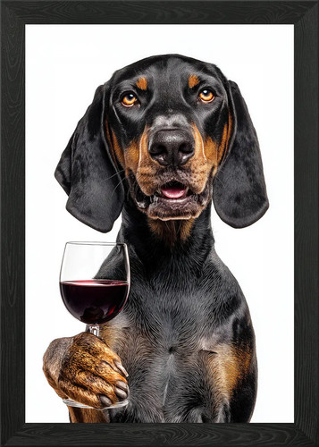 Black and tan coonhound dog - and,