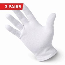 3 Pairs 100% Cotton White