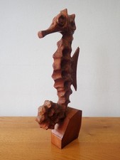 Hand carved wooden seahorse