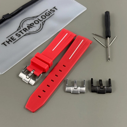 Red and white rubber watch - and,