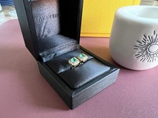 Emerald And Diamond Halo Yellow Gold Stud Earrings