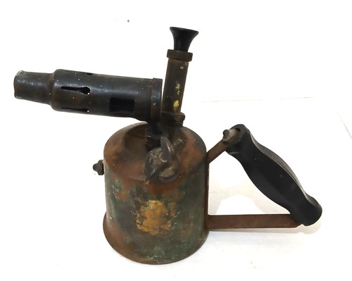 Vintage brass blowlamp - vintage,