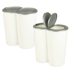 White Grey Circular Double