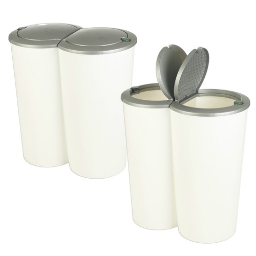 White grey circular double - grey,